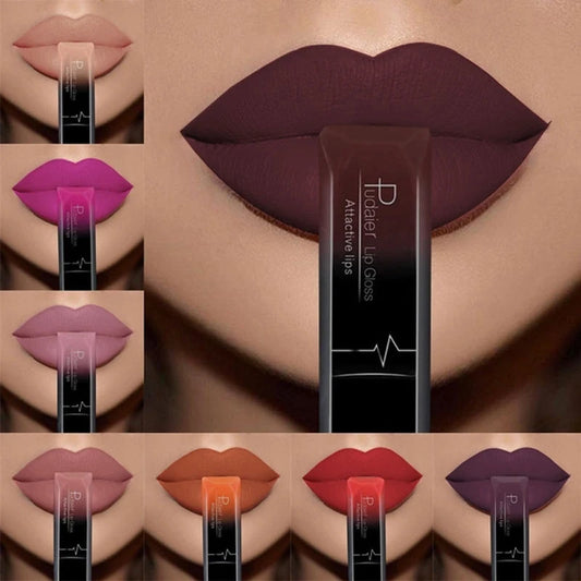 21 Colors Waterproof Liquid Lipstick Makeup Lip Gloss Metallic Matte Lipstick Cosmetic Sexy Mate Lip Tint Long Lasting 24Hours
